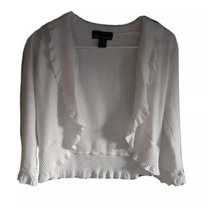 Isabella Rodriguez Cropped Frilly Cardigan Size M